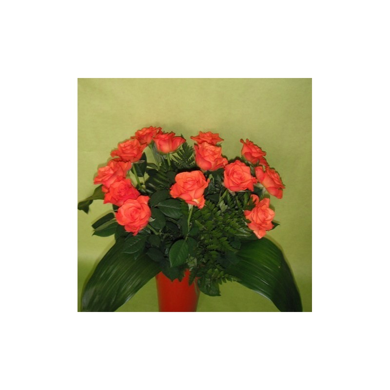 Bouquet de roses avec réserve d'eau