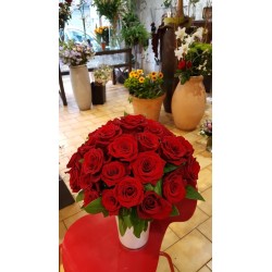 Rose rouge grande tige à l'unité