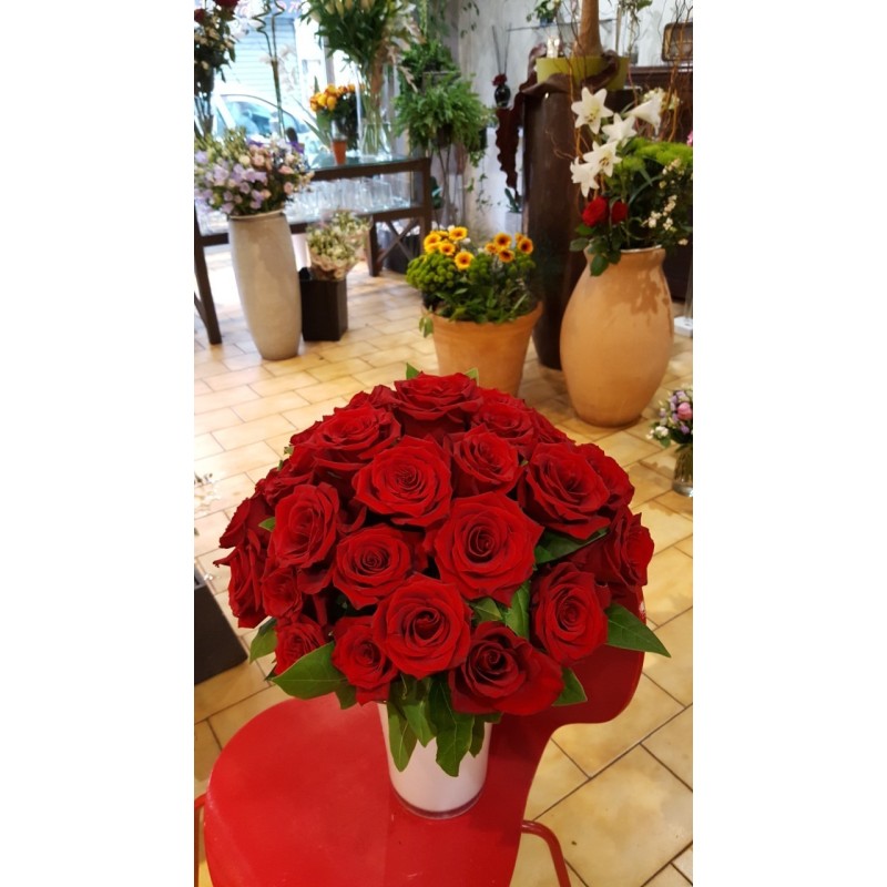 Rose rouge grande tige à l'unité