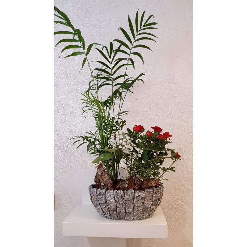 Copmosition piqué avec roses